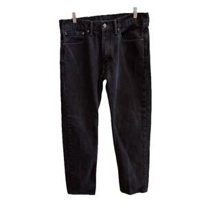 Levi's 505 Jeans Mens 34x34 Regular Fit Straight Leg Black Denim Workwear Biker